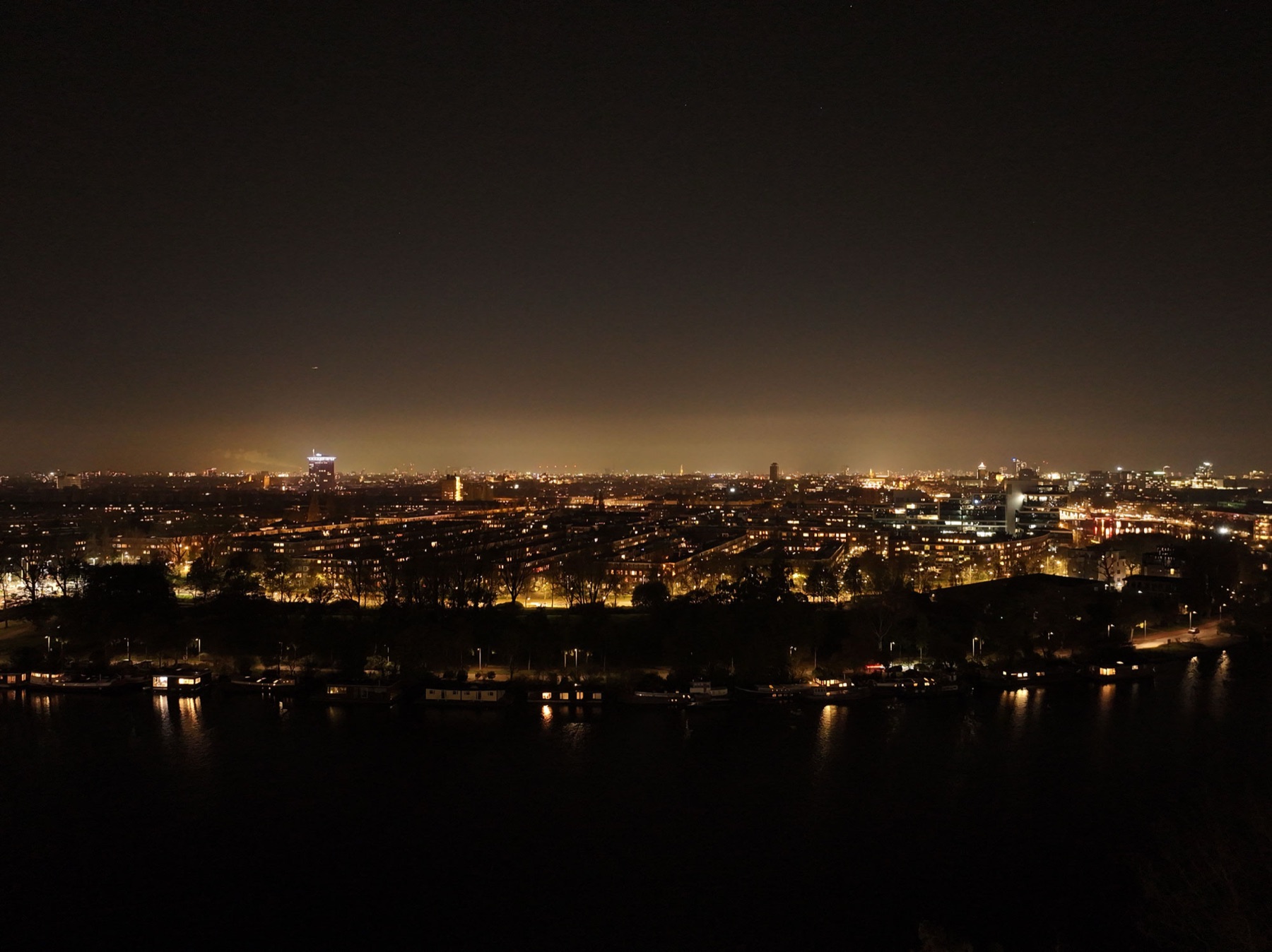 View to the north at night